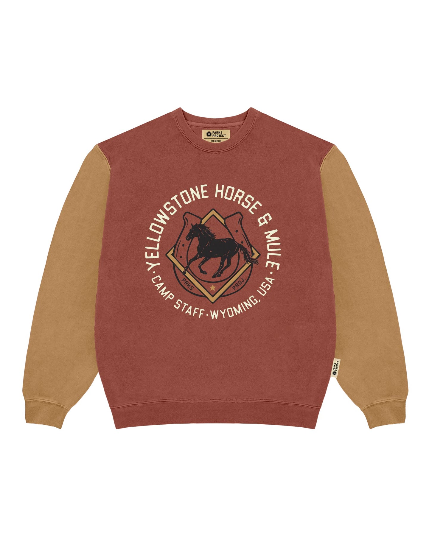 PARKS PROJECT Yellowstone Horse and Mule Colorblock Crew Neck Sweatshirt ｜ YW007001
